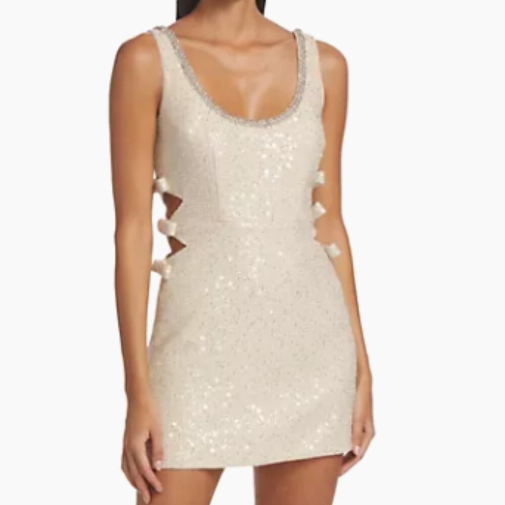 Self-Portrait  Bouclé Cut-Out Minidress